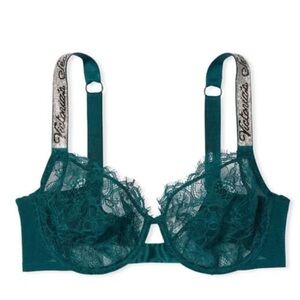 New! Victoria’s Secret shine logo strap unlined lace demi bra 4822